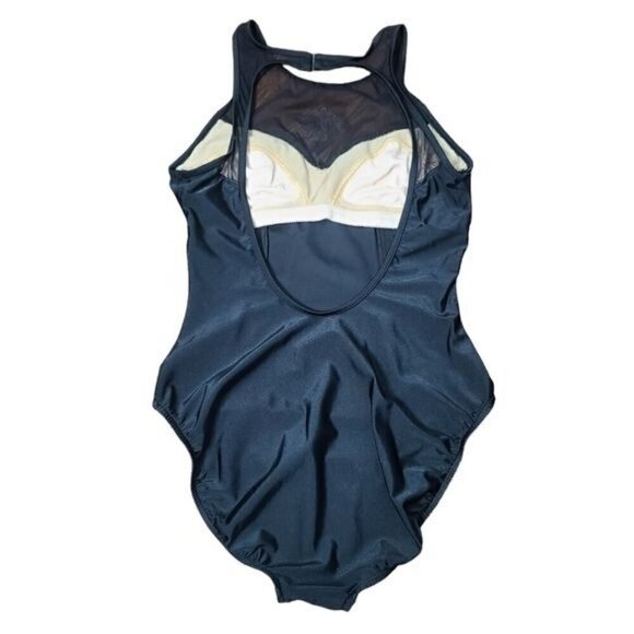 Vintage 90s Jantzen Black Mesh High Neck One Piece Swimsuit - Picture 13 of 13